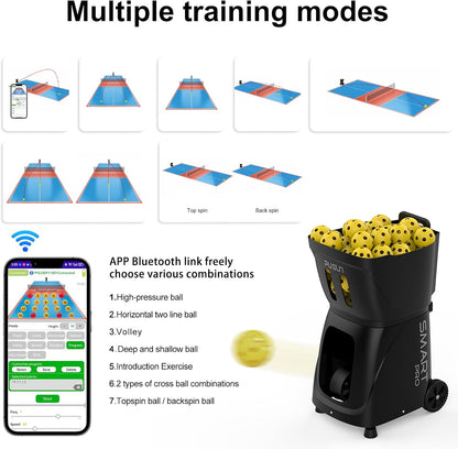 PP-SMART Pro Pickleball Machine – App-Controlled Smart Ball Launcher